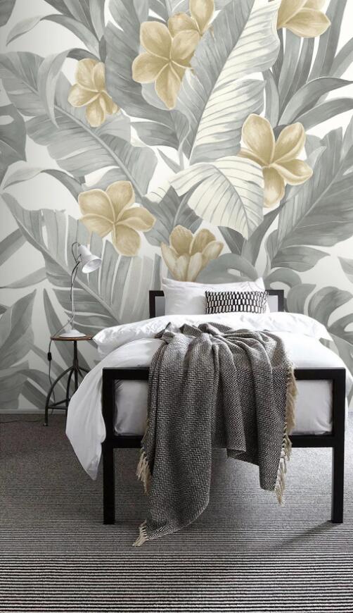 3D Faded Flower Leaves 832 Wall Murals