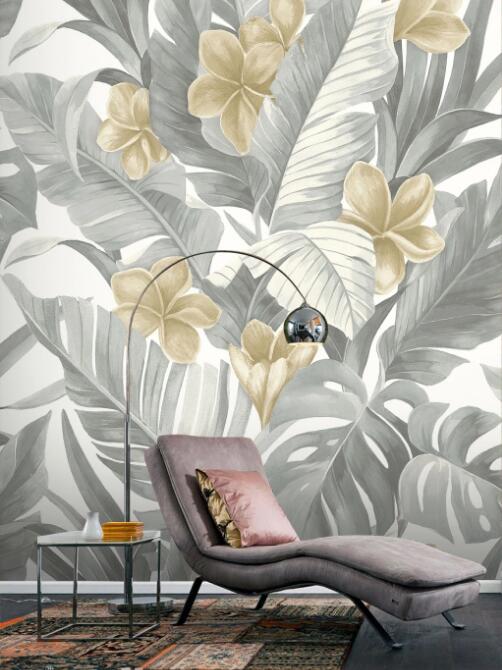 3D Faded Flower Leaves 832 Wall Murals