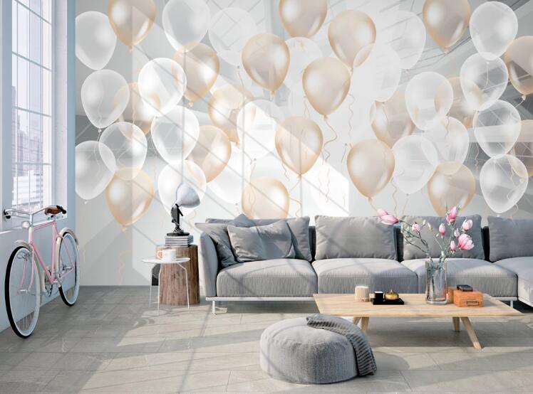 3D Two-color Balloon 432 Wall Murals