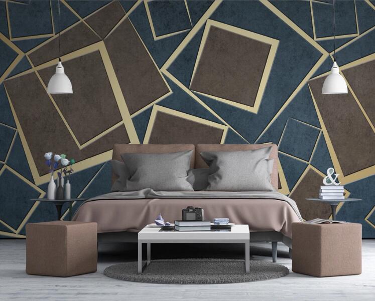 3D Three-color Square 430 Wall Murals