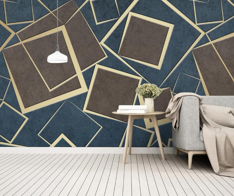 3D Three-color Square 430 Wall Murals