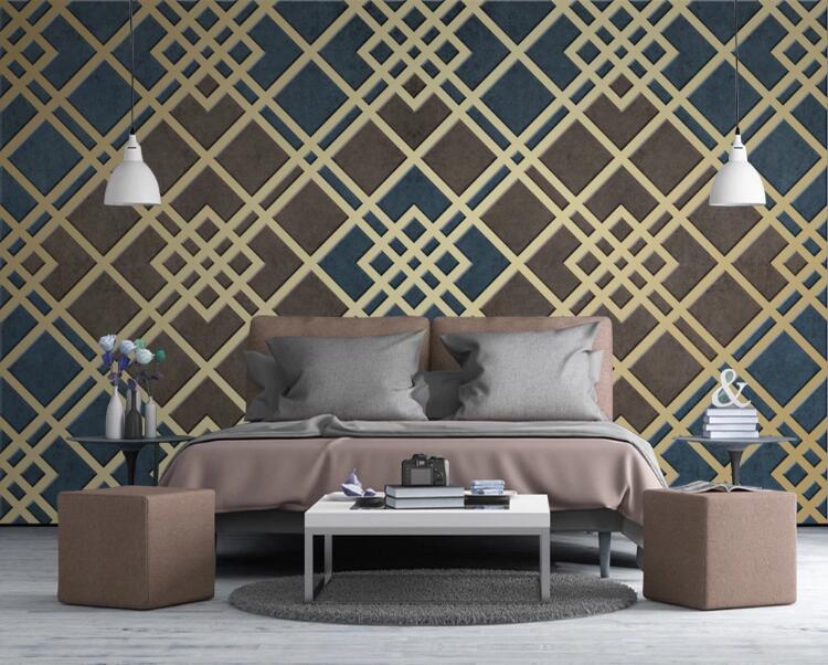 3D Square Staggered 427 Wall Murals