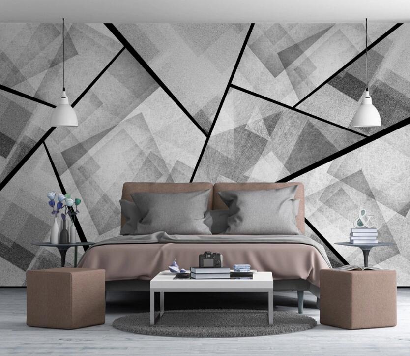 3D Triangular Gray Stitching 675 Wall Murals