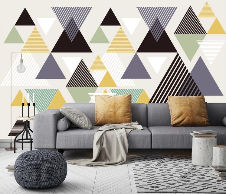 3D Colored Triangle 423 Wall Murals