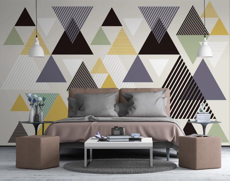 3D Colored Triangle 423 Wall Murals