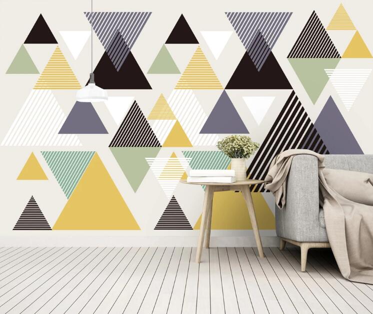 3D Colored Triangle 423 Wall Murals