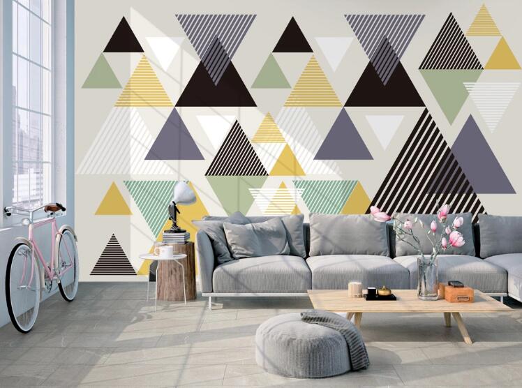 3D Colored Triangle 423 Wall Murals