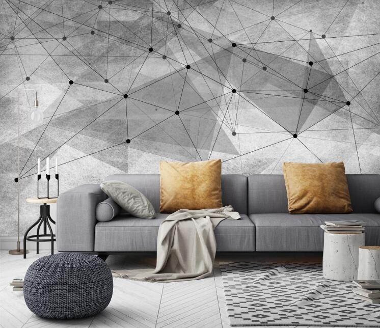 3D Grey Connection 422 Wall Murals