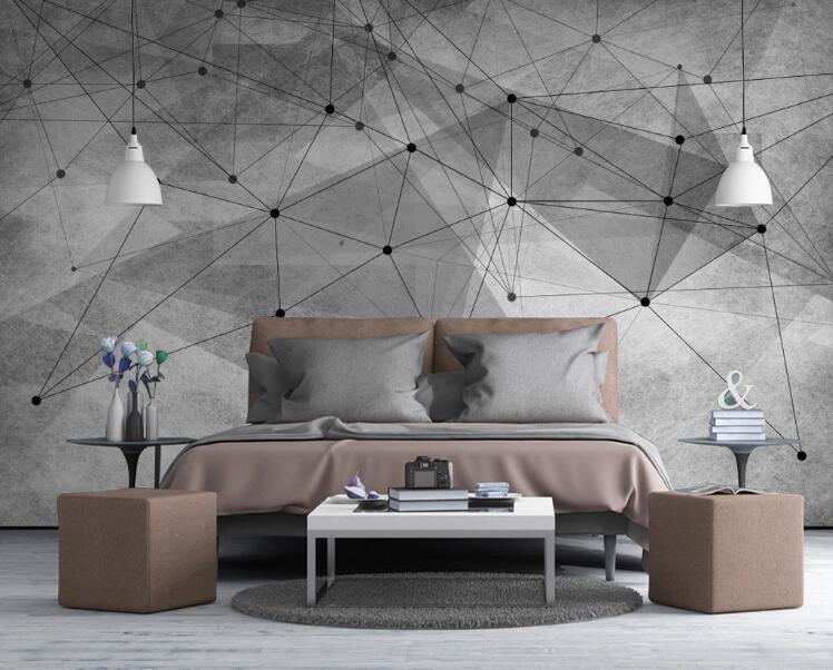 3D Grey Connection 422 Wall Murals