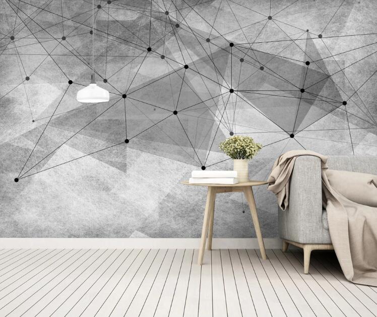 3D Grey Connection 422 Wall Murals