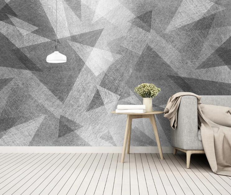 3D Gray Triangle 421 Wall Murals