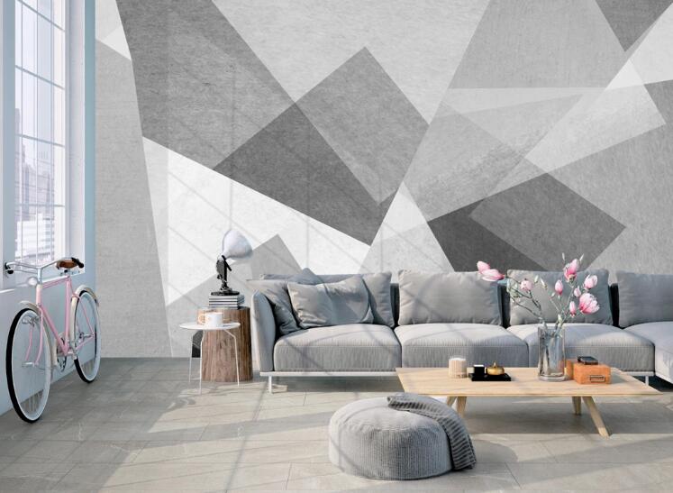 3D Gray Polygon 420 Wall Murals