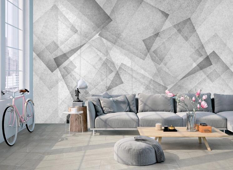 3D Gray Square 418 Wall Murals