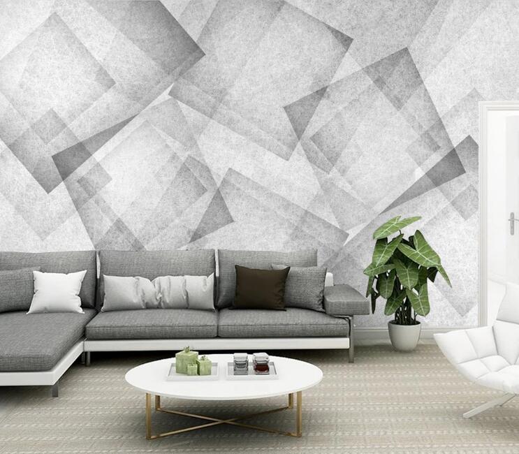 3D Gray Square 418 Wall Murals