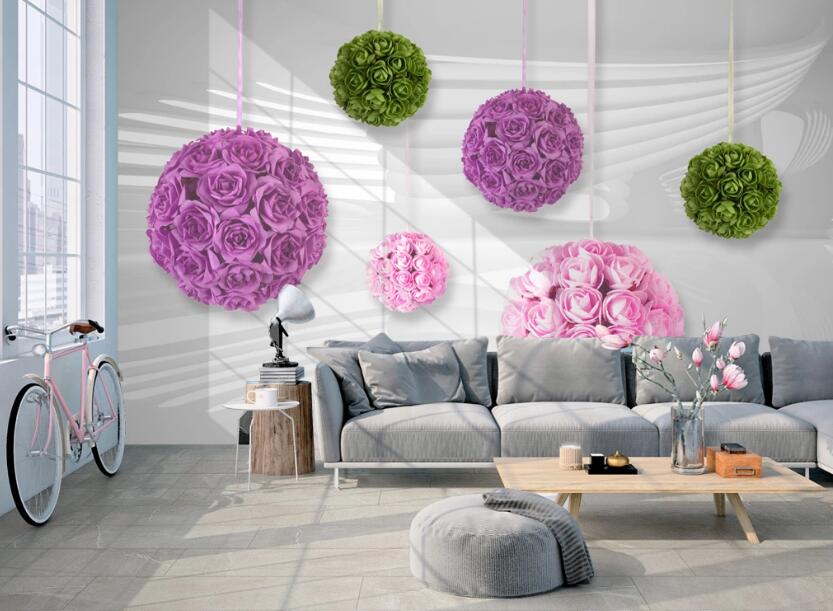 3D Six Flower Clusters 658 Wall Murals