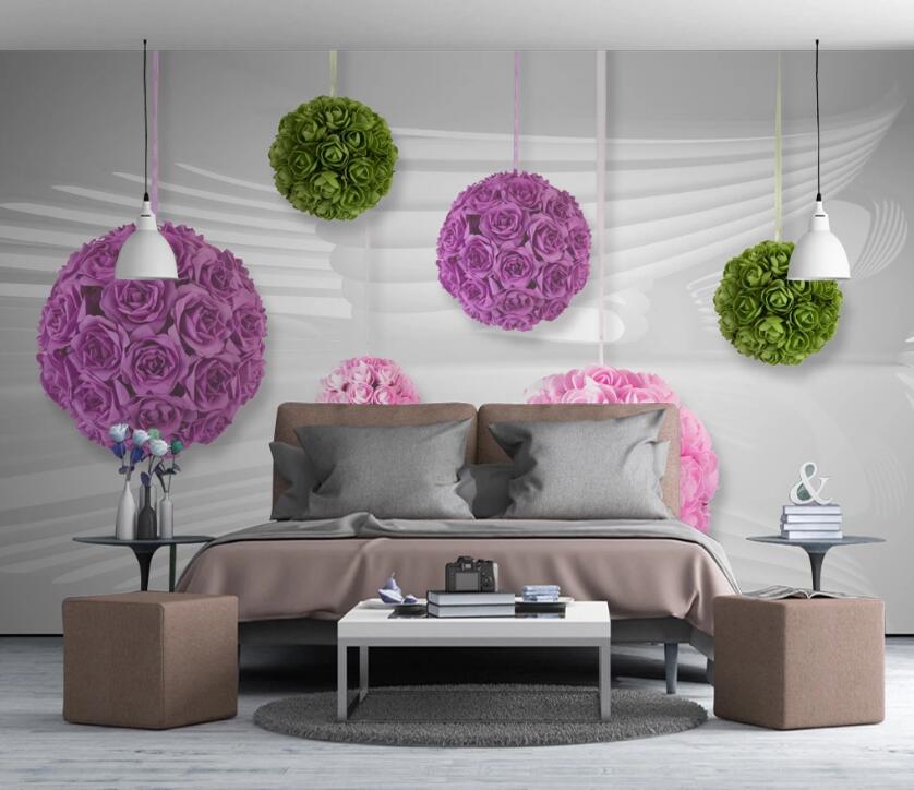 3D Six Flower Clusters 658 Wall Murals