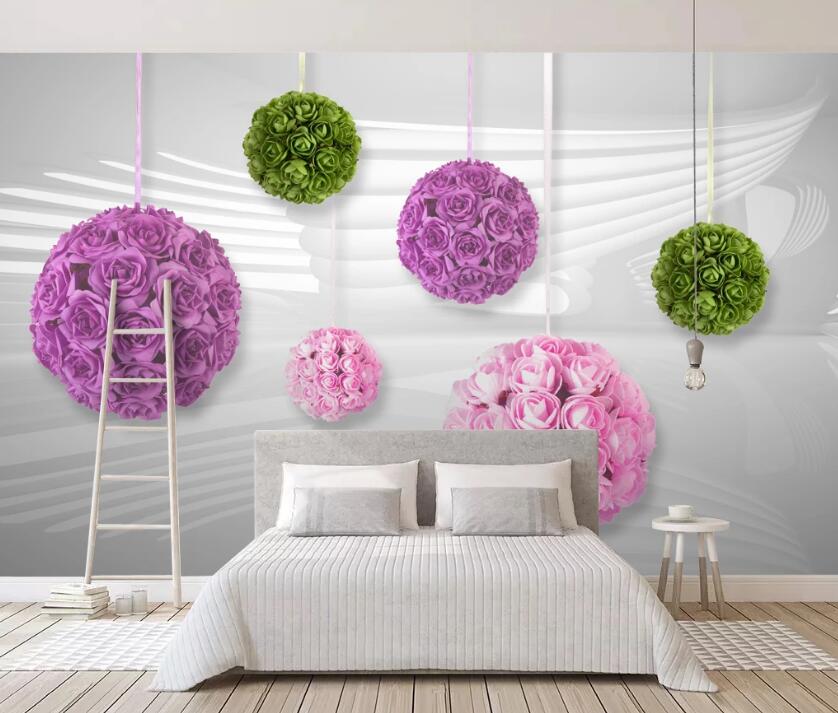 3D Six Flower Clusters 658 Wall Murals
