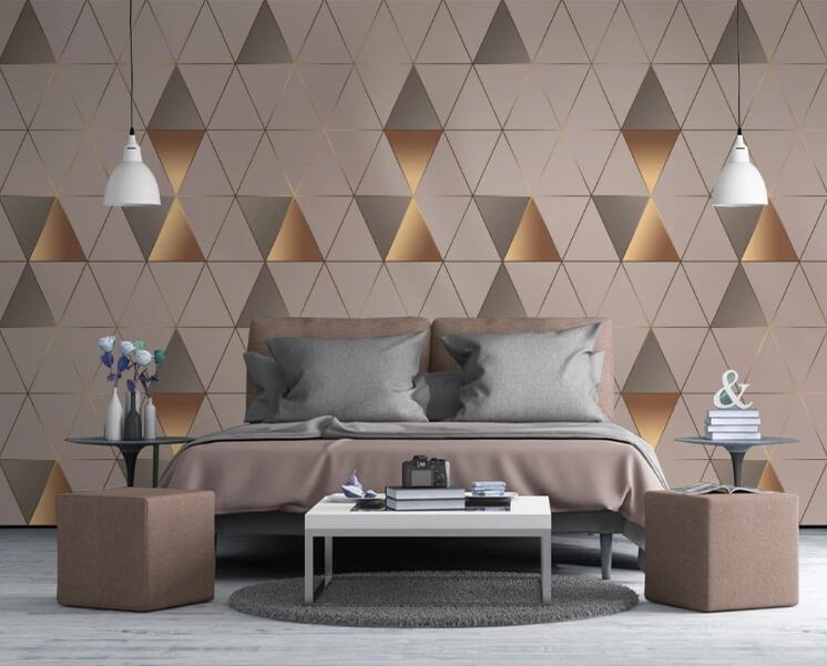 3D Tricolor Triangle 417 Wall Murals