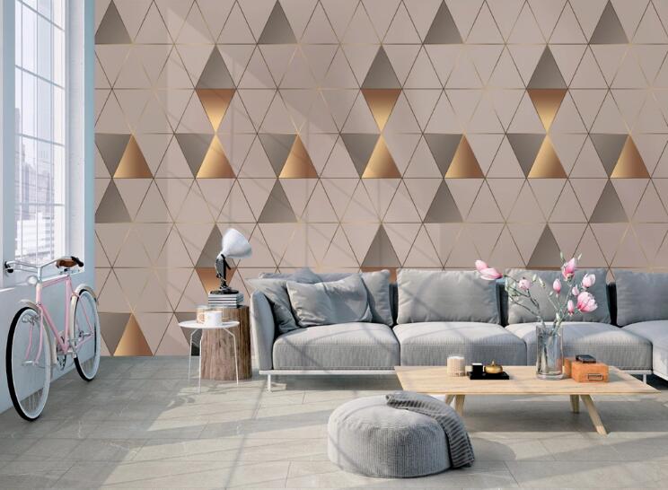 3D Tricolor Triangle 417 Wall Murals