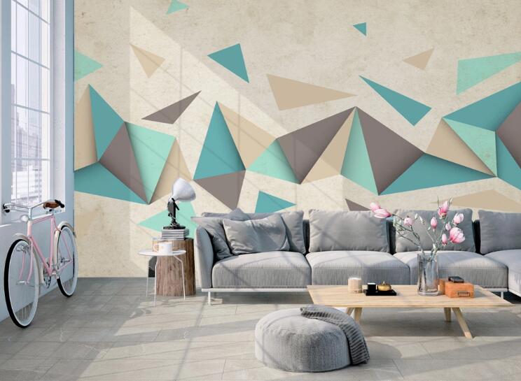 3D Three-dimensional Triangle 416 Wall Murals
