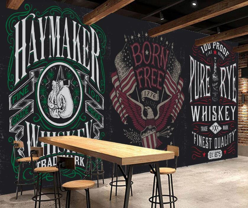 3D English Logo Pattern 652 Wall Murals