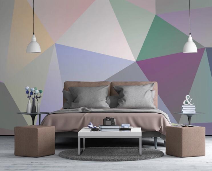 3D Colored Triangle 411 Wall Murals