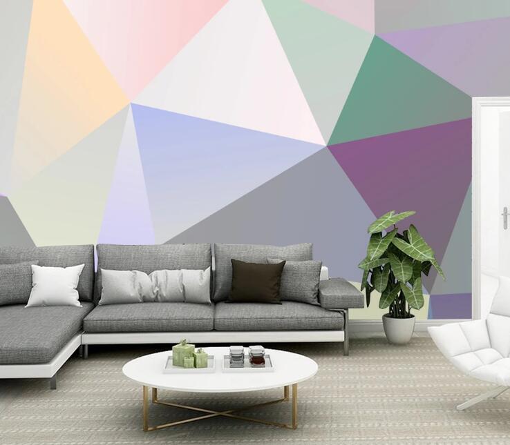 3D Colored Triangle 411 Wall Murals