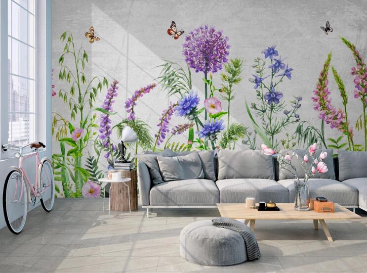 3D Butterflies And Flowers 410 Wall Murals