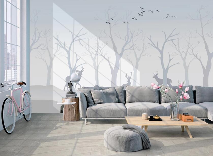 3D Light And Shadow Trees 644 Wall Murals