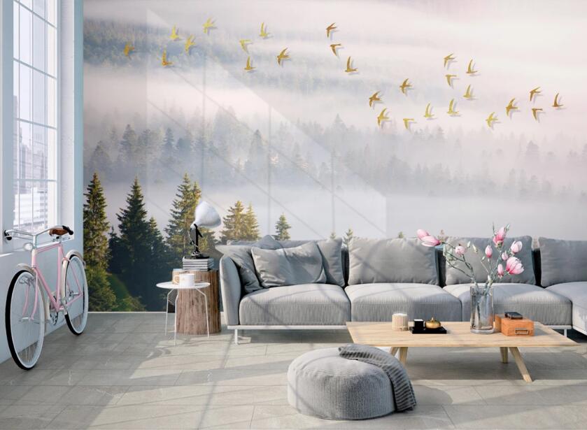 3D Hazy White Scene 641 Wall Murals