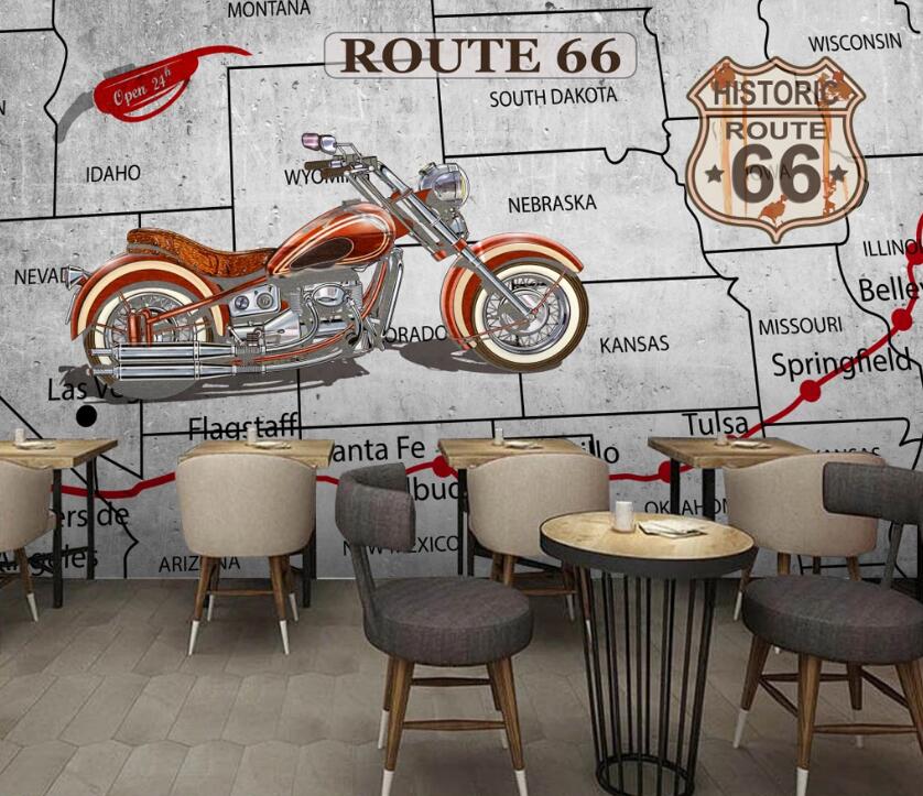 3D British Motorcycle 631 Wall Murals