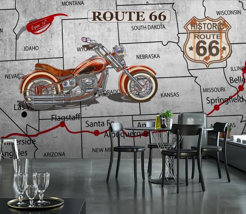 3D British Motorcycle 631 Wall Murals