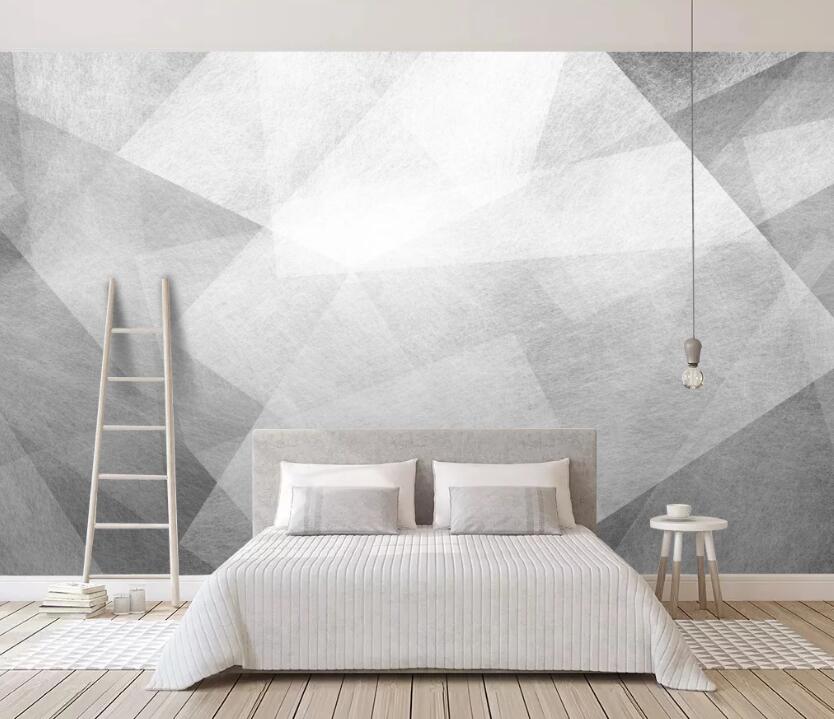 3D White And Gray Texture Staggered 625 Wall Murals