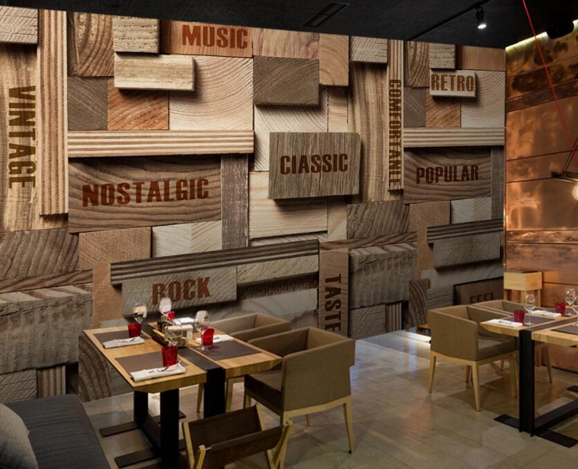 3D Wooden Label 620 Wall Murals