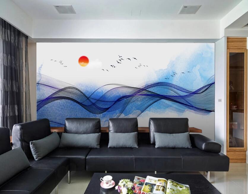 3D Boat And Ribbon 617 Wall Murals