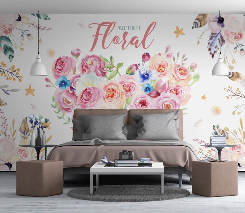 3D Cluster Flowers 615 Wall Murals