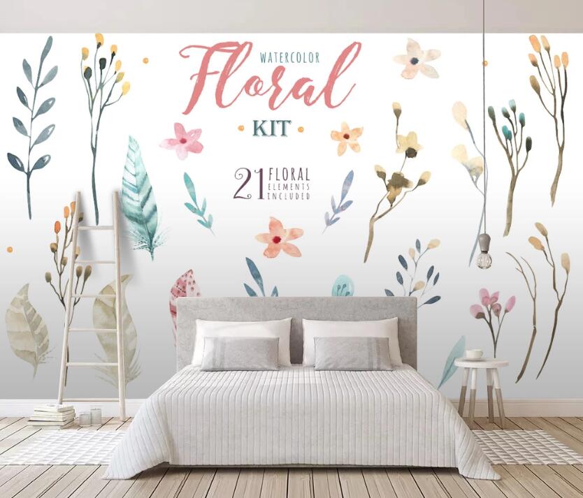 3D Elegant Flowers 614 Wall Murals