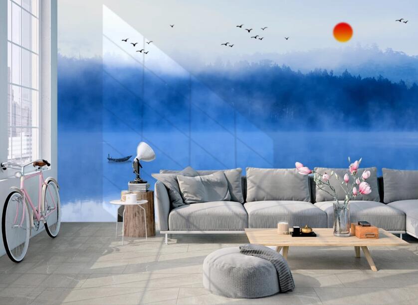 3D Blue Landscape 612 Wall Murals