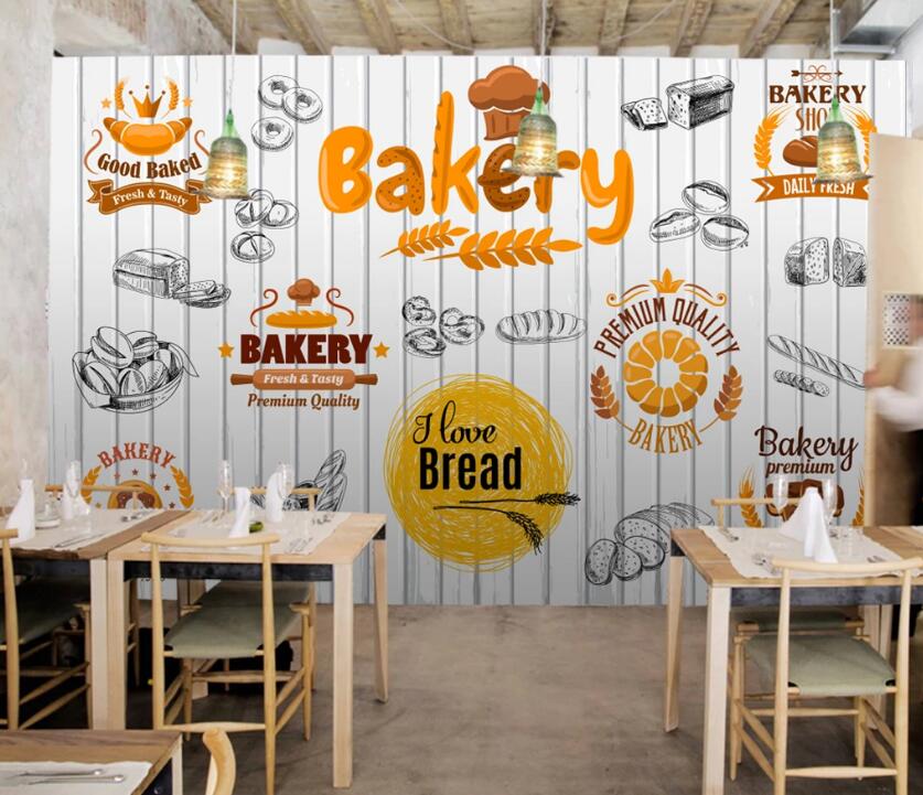 3D Saturated Bread 609 Wall Murals