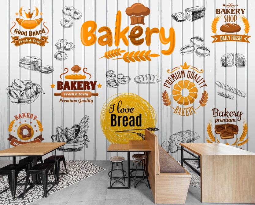 3D Saturated Bread 609 Wall Murals