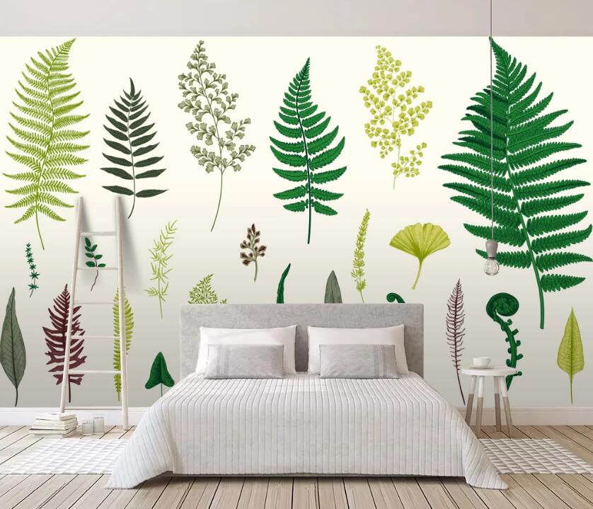 3D Long Leaves 606 Wall Murals