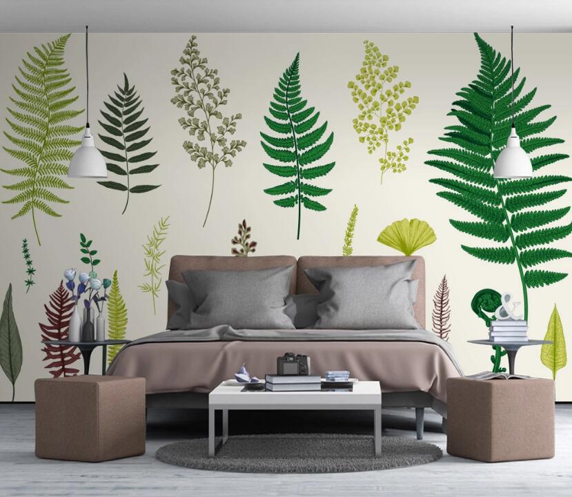 3D Long Leaves 606 Wall Murals