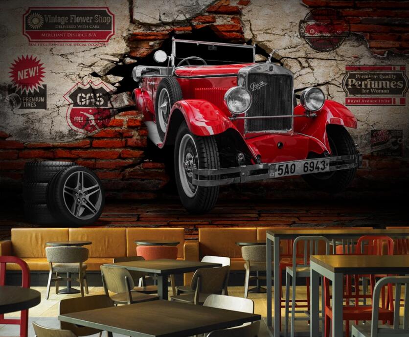 3D Destroy The Car 607 Wall Murals