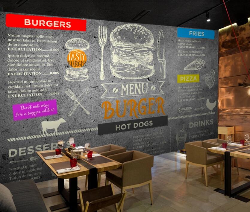 3D Delicious Burger 601 Wall Murals