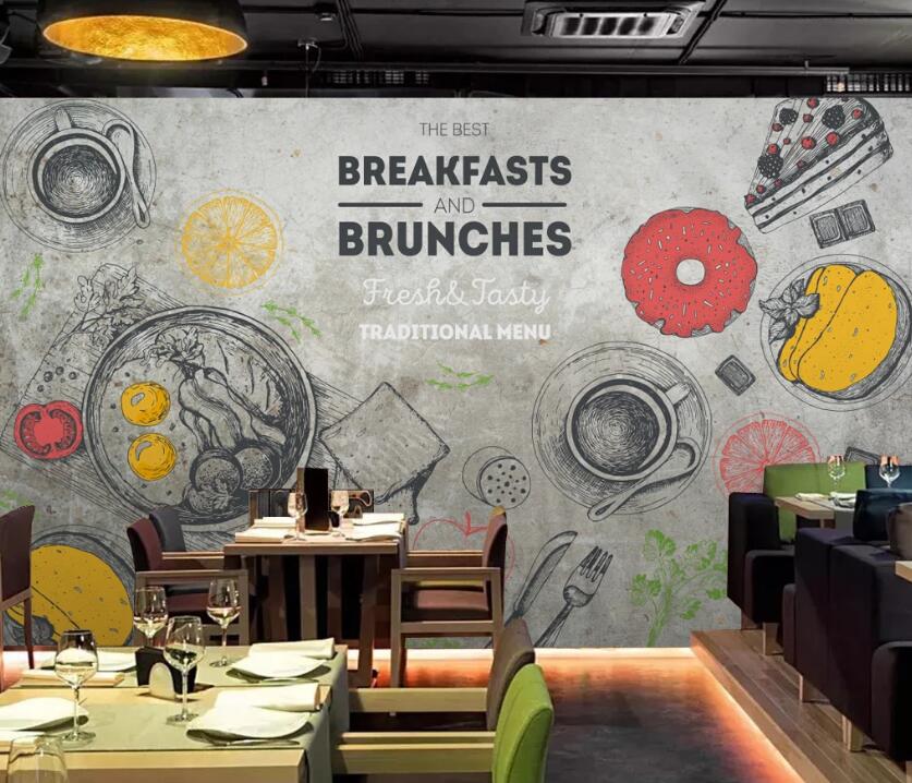 3D Delicious Coffee Desserts 597 Wall Murals