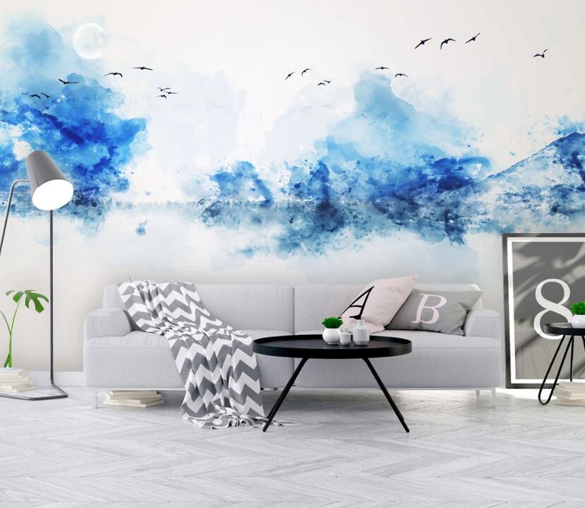 3D Hazy Blue Fog 596 Wall Murals