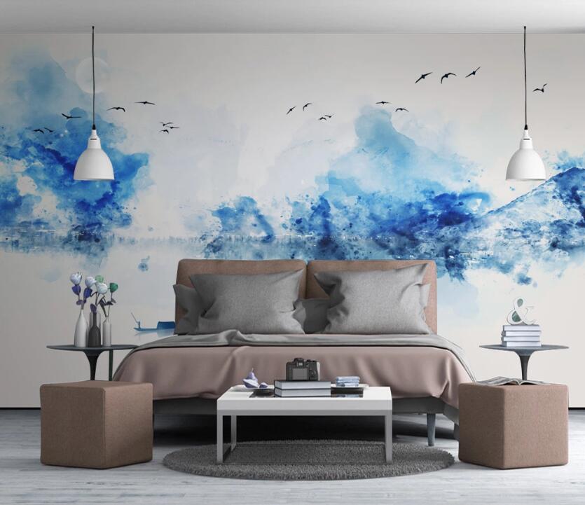 3D Hazy Blue Fog 596 Wall Murals
