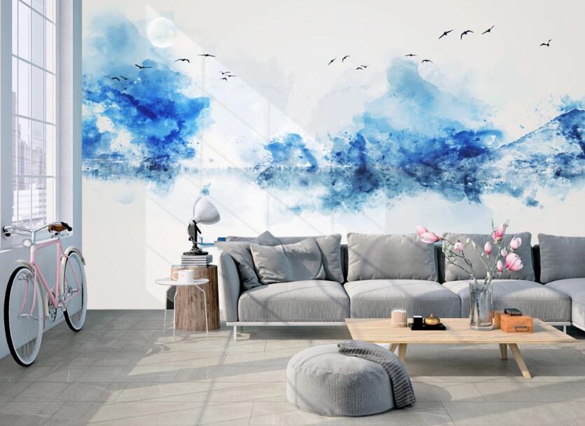 3D Hazy Blue Fog 596 Wall Murals