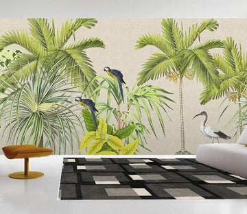 3D Leaves And Birds 594 Wall Murals