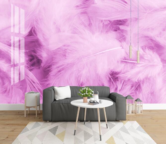3D Purple Feather 399 Wall Murals